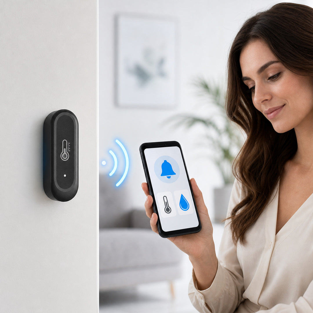 Capteur extérieur de température et d'humidité WiFi GreenBlue, Android/iOS, 3,0 V CC, LR03 x 2, IP65, GB741, lot de 2