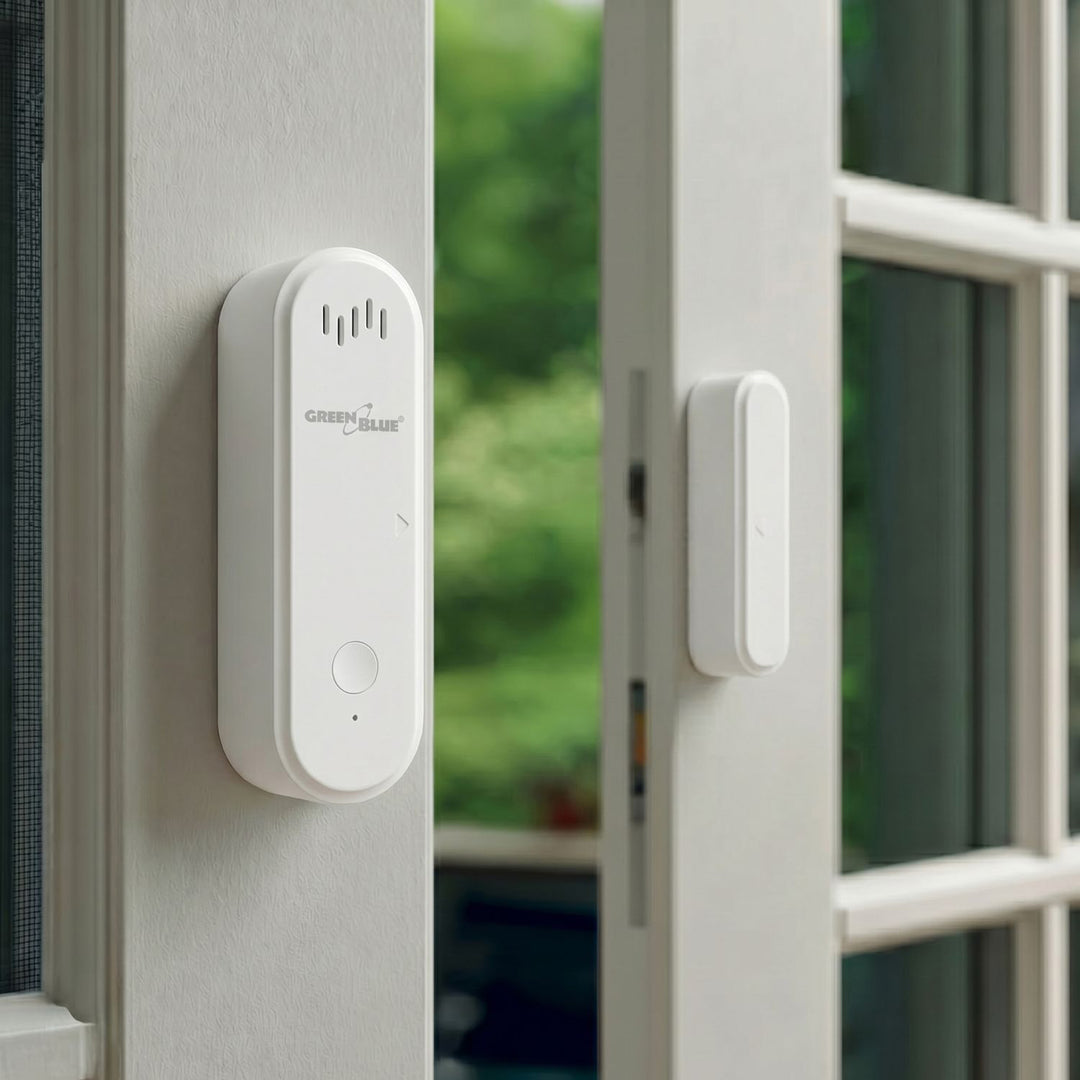 Contacteur sans fil / capteur d'ouverture Wi-Fi GreenBlue, Android/iOS, pour portes / fenêtres, 3,0 V CC, LR03x2, avec alarme, GB478, 2 lots