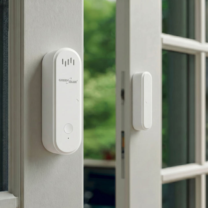 Contacteur sans fil / capteur d'ouverture Wi-Fi GreenBlue, Android/iOS, pour portes / fenêtres, 3,0 V CC, LR03x2, avec alarme, GB478, 2 lots