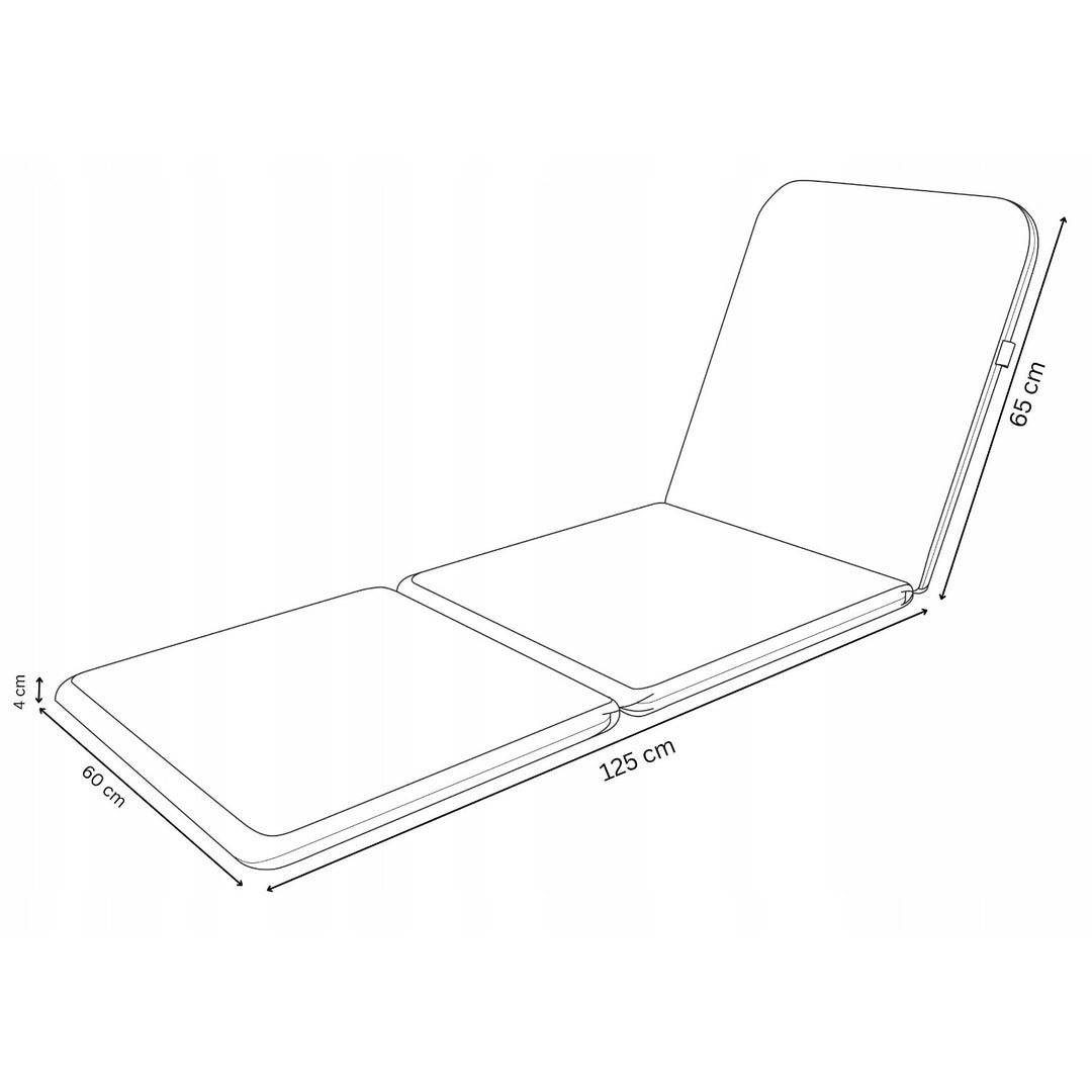 Coussin pour transat Jaipur, couleur gris foncé, tissu S-500, dimensions 190 x 60 cm, deux systèmes de fixation, imperméable, lavable dans son intégralité, S-49, 2 pièces