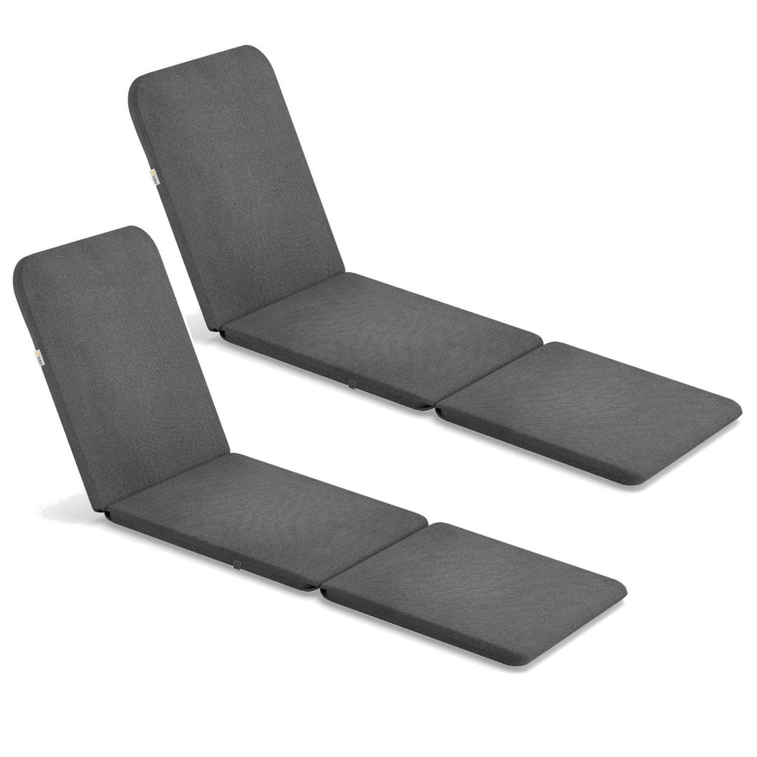 Coussin pour transat Jaipur, couleur gris foncé, tissu S-500, dimensions 190 x 60 cm, deux systèmes de fixation, imperméable, lavable dans son intégralité, S-49, 2 pièces