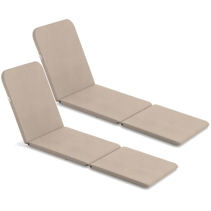 Coussin pour transat Jaipur, couleur beige, tissu S-550 mélangé, dimensions 190 x 60 cm, deux systèmes de fixation, imperméable, lavable dans son intégralité, mélangé S-21, 2 pièces