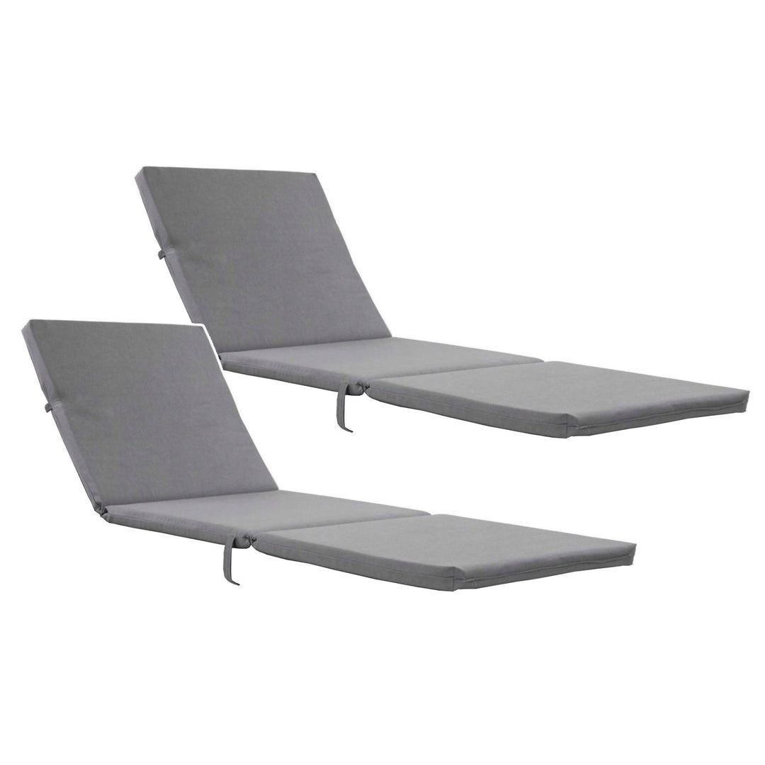 Coussin pour transat Daytona, couleur grise, tissu S-550 Melange, dimensions 192 x 64 cm, fixation par sangle élastique, imperméable, Melange S-23, lot de 2