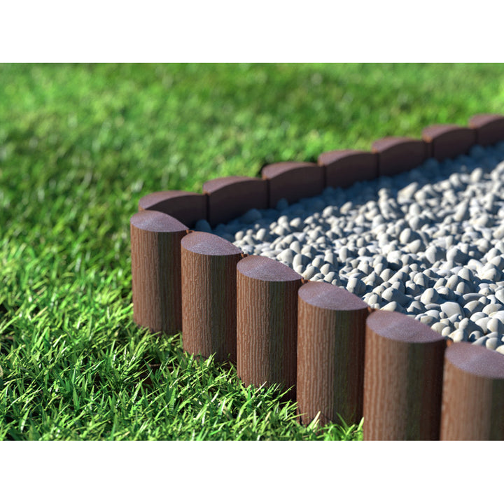 Palissade de jardin Cellfast, aspect bois, résistante au gel, longueur 7,2 m, couleur marron, 34-031