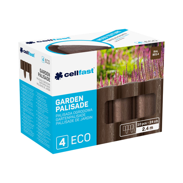 Palissade de jardin Cellfast, aspect bois, résistante au gel, longueur 21,6 m, couleur marron, 34-031