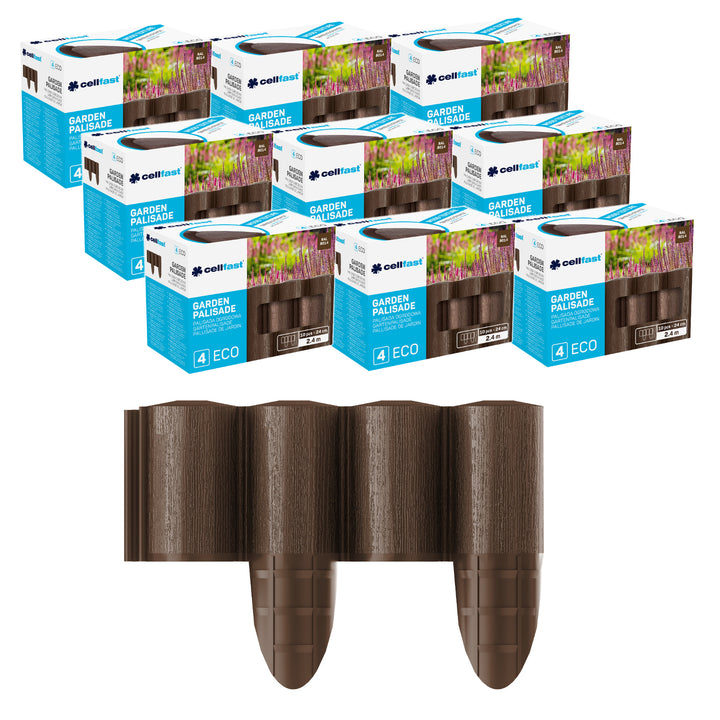 Palissade de jardin Cellfast, aspect bois, résistante au gel, longueur 21,6 m, couleur marron, 34-031