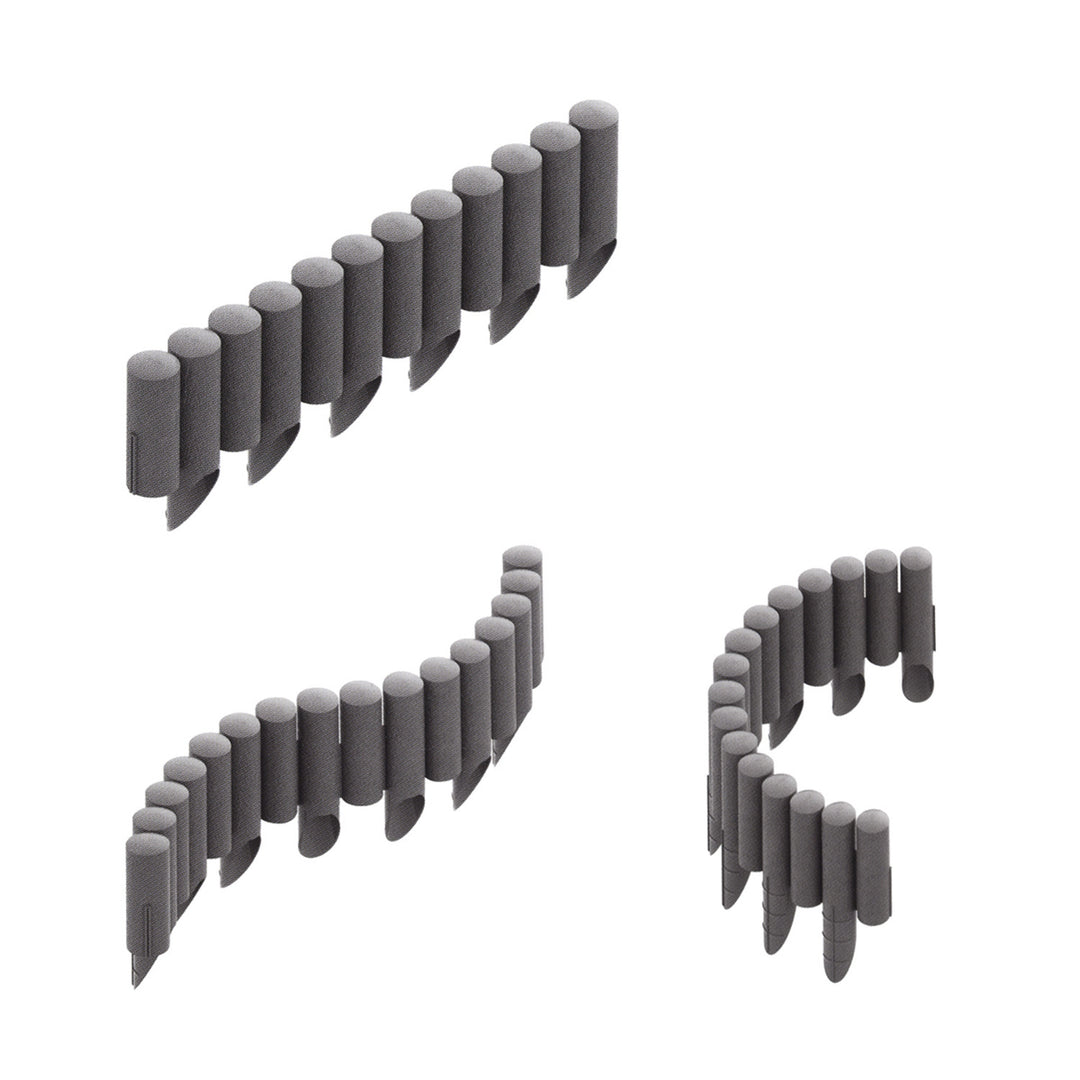 Palissade de jardin Cellfast, aspect bois, résistante au gel, longueur 6,9 m, couleur graphite, 34-044
