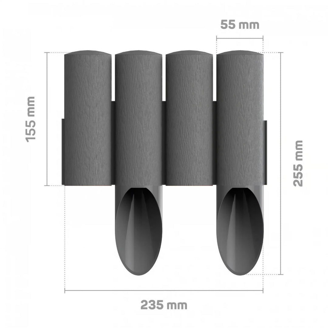 Palissade de jardin Cellfast, aspect bois, résistante au gel, longueur 6,9 m, couleur graphite, 34-044