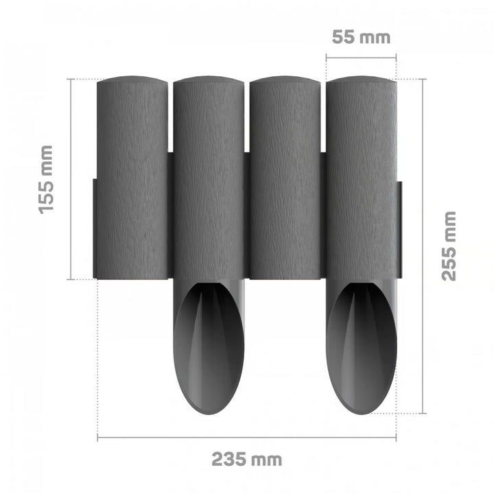 Palissade de jardin Cellfast, aspect bois, résistante au gel, longueur 13,8 m, couleur graphite, 34-044