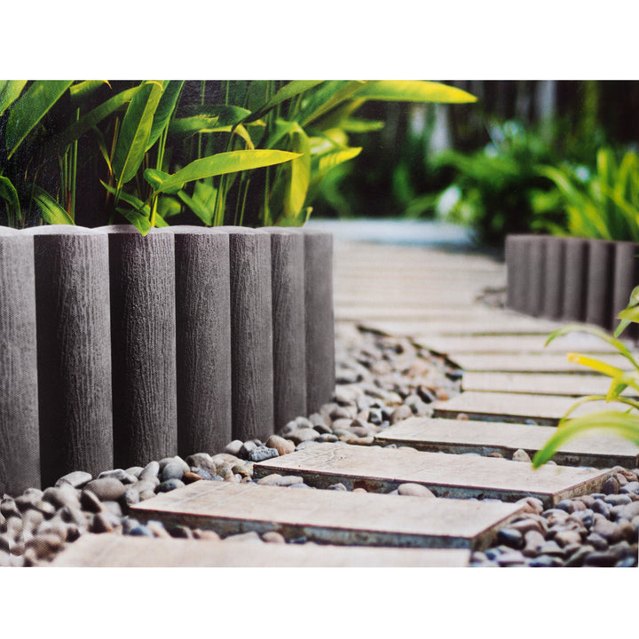 Palissade de jardin Cellfast, aspect bois, résistante au gel, longueur 20,7 m, couleur graphite, 34-044