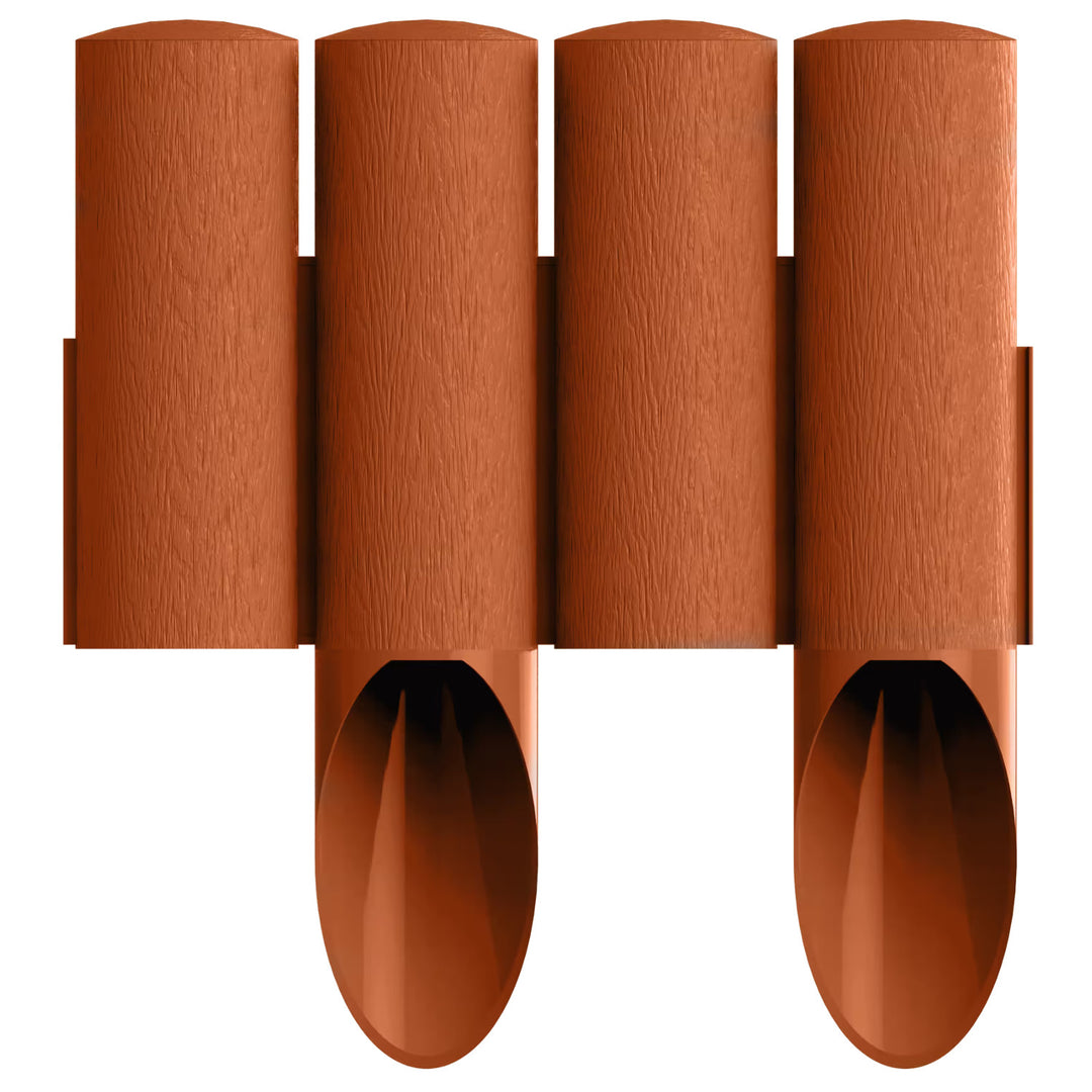 Palissade de jardin Cellfast, aspect bois, résistante au gel, longueur 6,9 m, couleur brique, 34-043