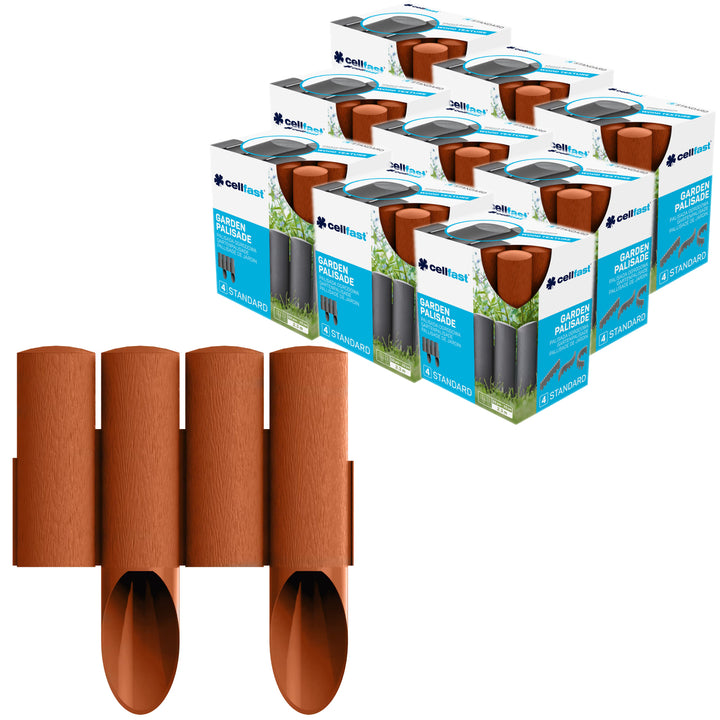 Palissade de jardin Cellfast, aspect bois, résistante au gel, longueur 20,7 m, couleur brique, 34-043