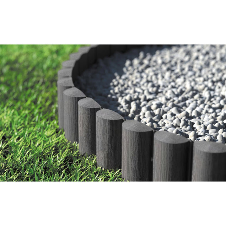 Palissade de jardin Cellfast, aspect bois, résistante au gel, longueur 14,4 m, couleur graphite, 34-054