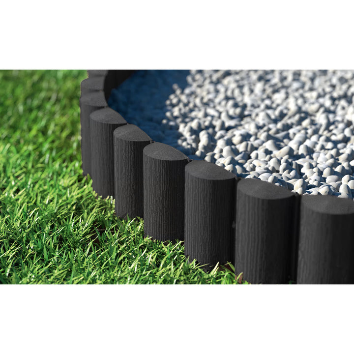 Palissade de jardin Cellfast, aspect bois, résistante au gel, longueur 14,4 m, couleur anthracite, 34-032