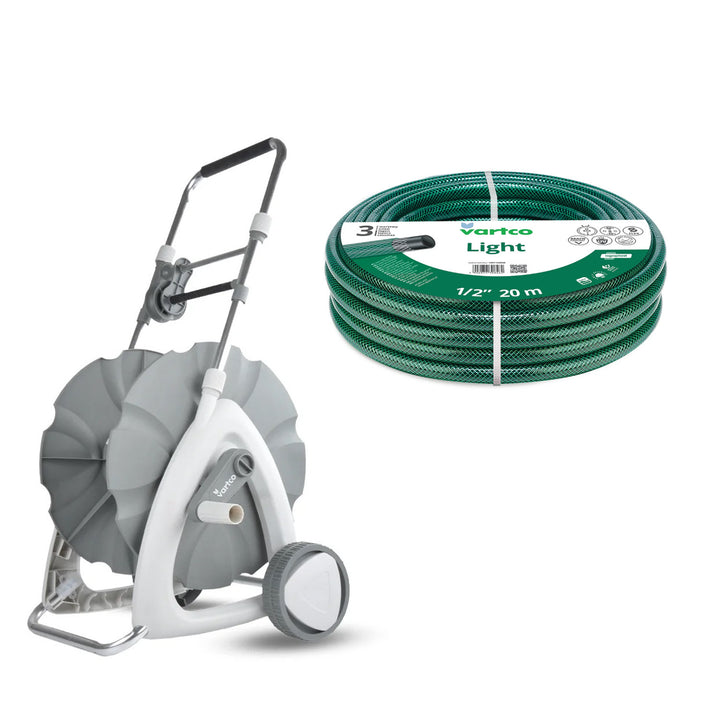 Chariot pour tuyau d'arrosage + tuyau d'arrosage Vartco Light 1/2" 20 m Agaplast