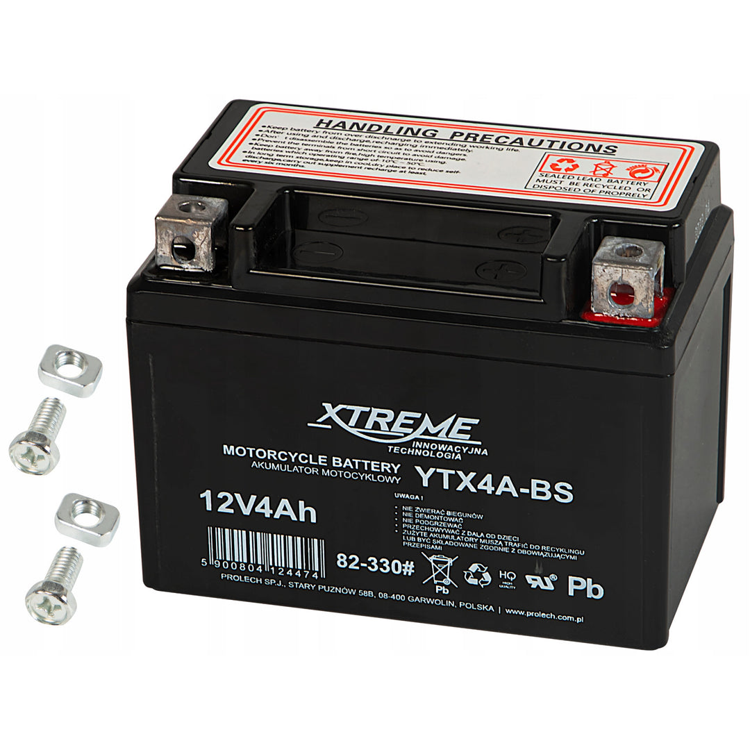 Batterie gel pour moto Xtreme sans entretien, 12 V, 4 Ah, droite, 82-330#