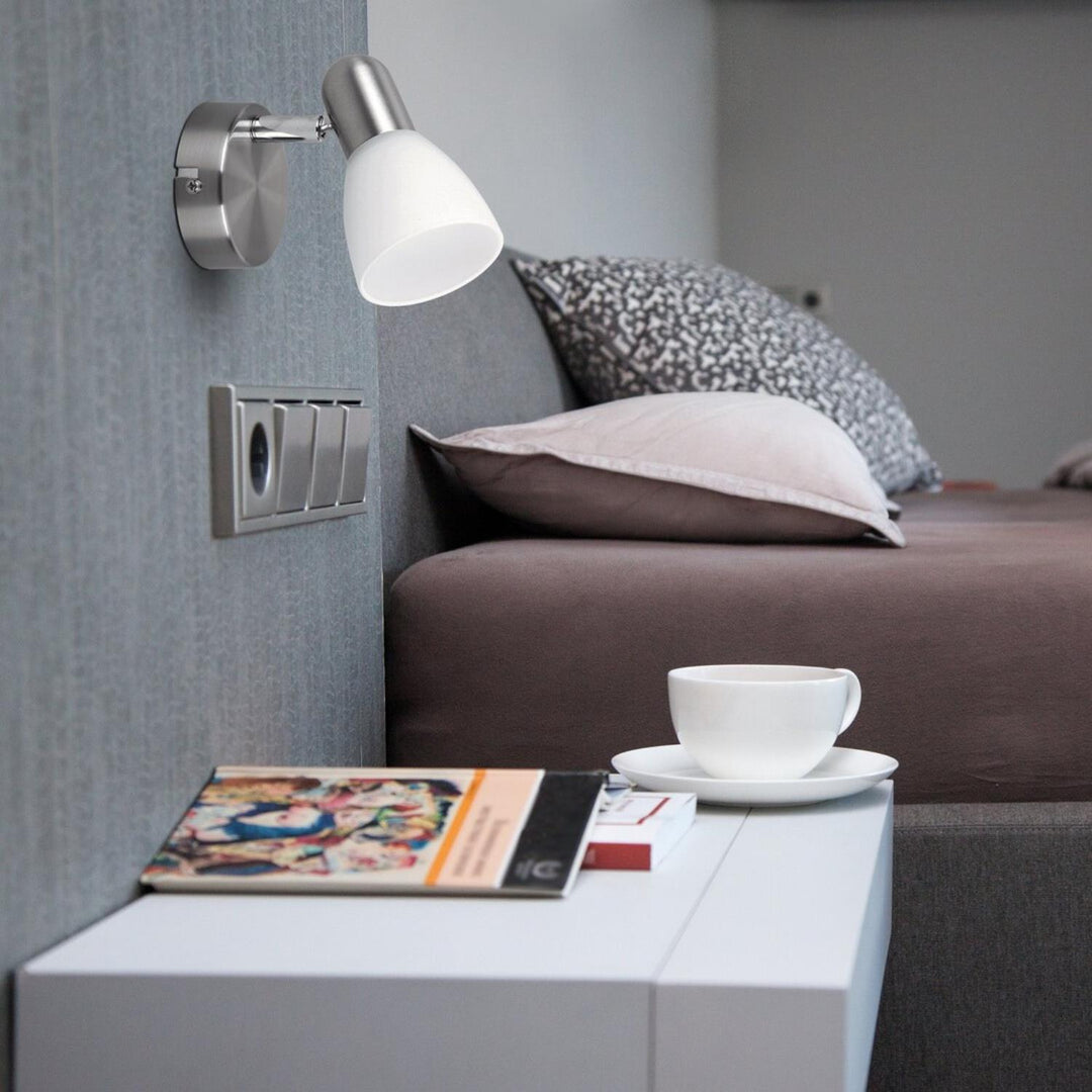 Lampe Soma Spot E14, max. 40 W, chrome satiné, opale, 6301, 2 pièces