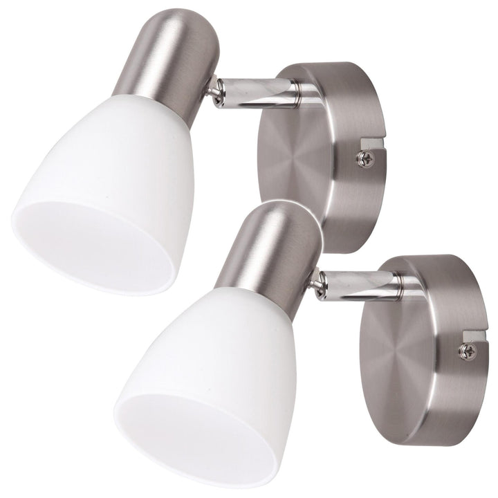 Lampe Soma Spot E14, max. 40 W, chrome satiné, opale, 6301, 2 pièces