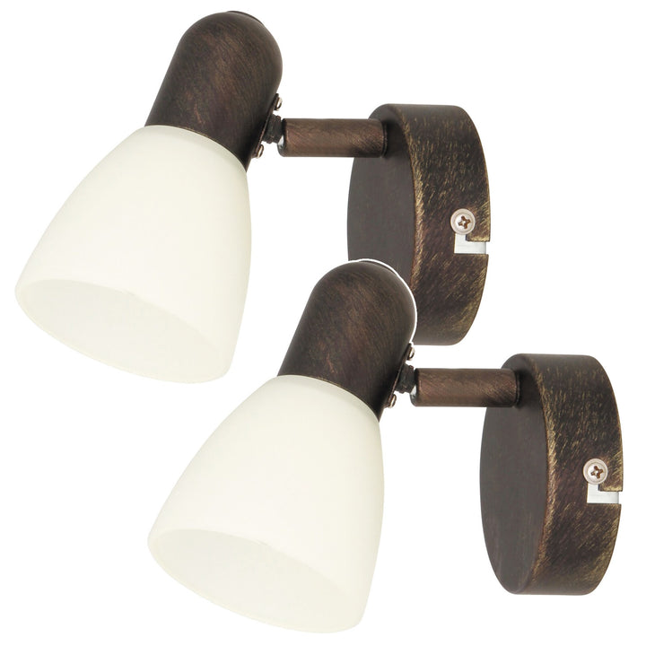 Lampe Soma Spot E14, 40 W max., bronze antique 6591, 2 pièces