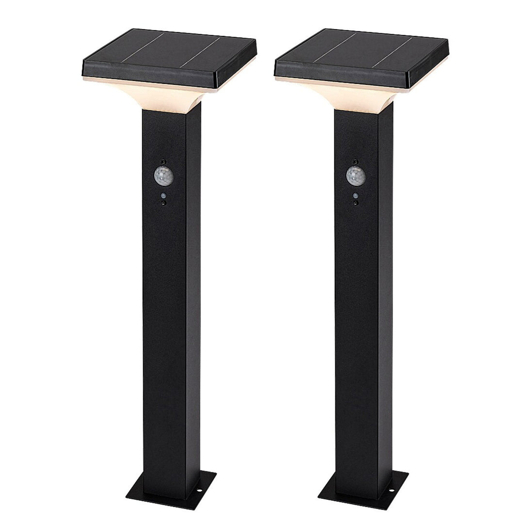Lampe Rabalux, d'extérieur, solaire, sur pied, LED 4 W, IP44, noire, Geleen, 2 pièces