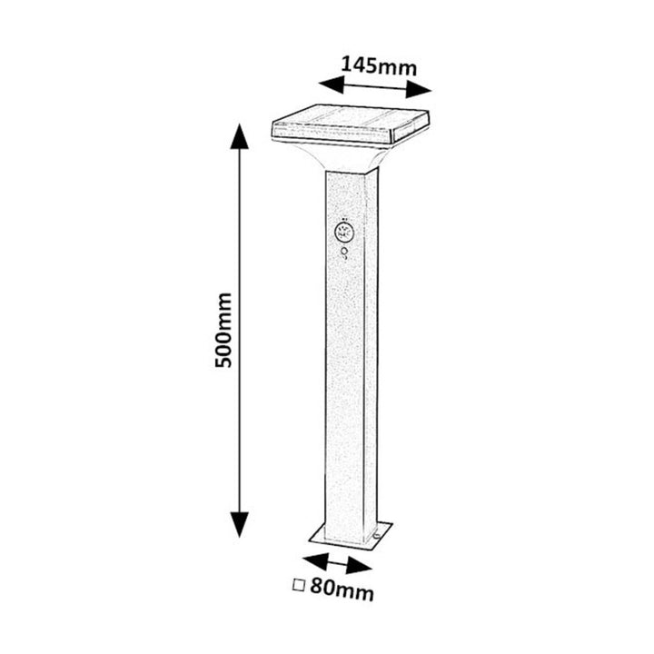 Lampe Rabalux, d'extérieur, solaire, sur pied, LED 4 W, IP44, noire, Geleen, 4 pièces