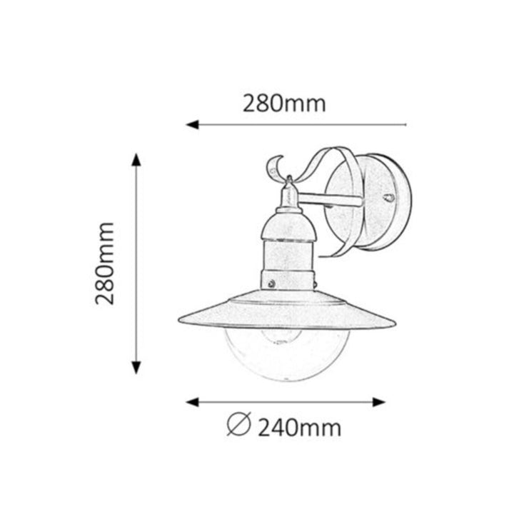 Lampe d'extérieur Oslo Rabalux pour façade, dorée, E27, max. 60 W, IP43, 230 V, 2 pièces