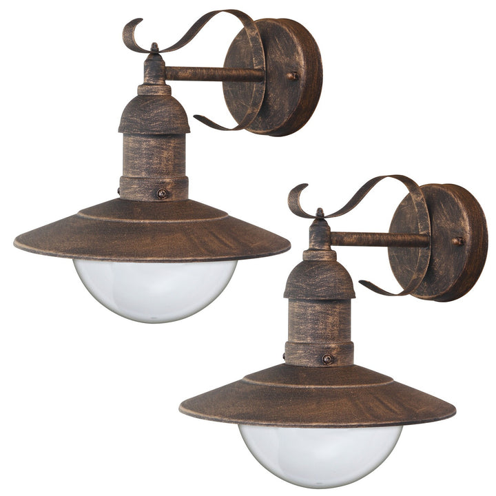 Lampe d'extérieur Oslo Rabalux pour façade, dorée, E27, max. 60 W, IP43, 230 V, 2 pièces