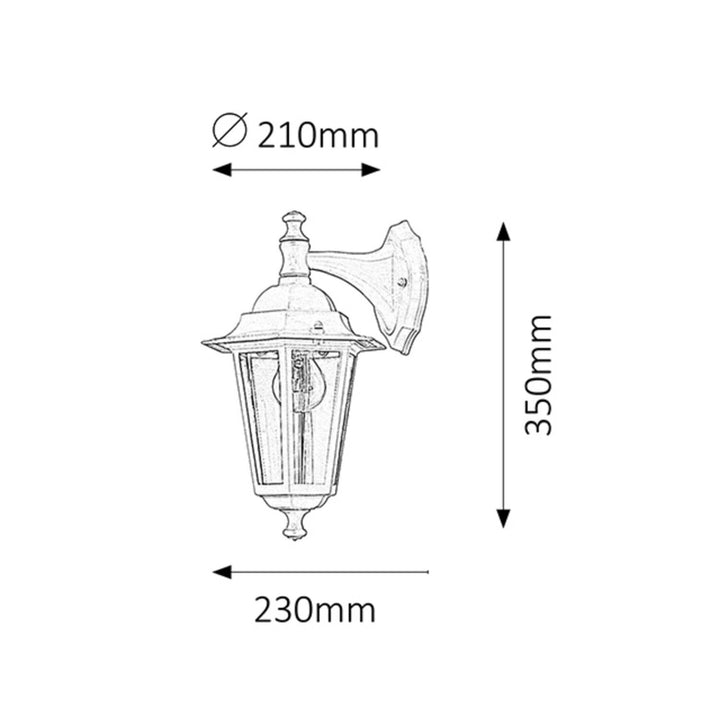Applique murale Rabalux, d'extérieur, IP43, E27, 60 W max., noire, Velence, lot de 2