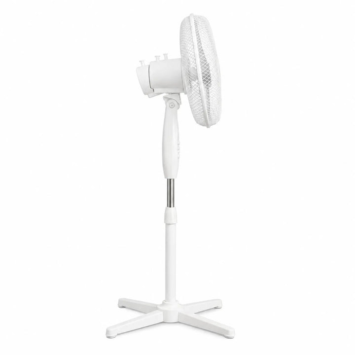 Ventilateur sur pied Extralink, couleur blanche, 3 pales, 3 vitesses, puissance 45 W, inclinaison réglable, ESF-40D-WH