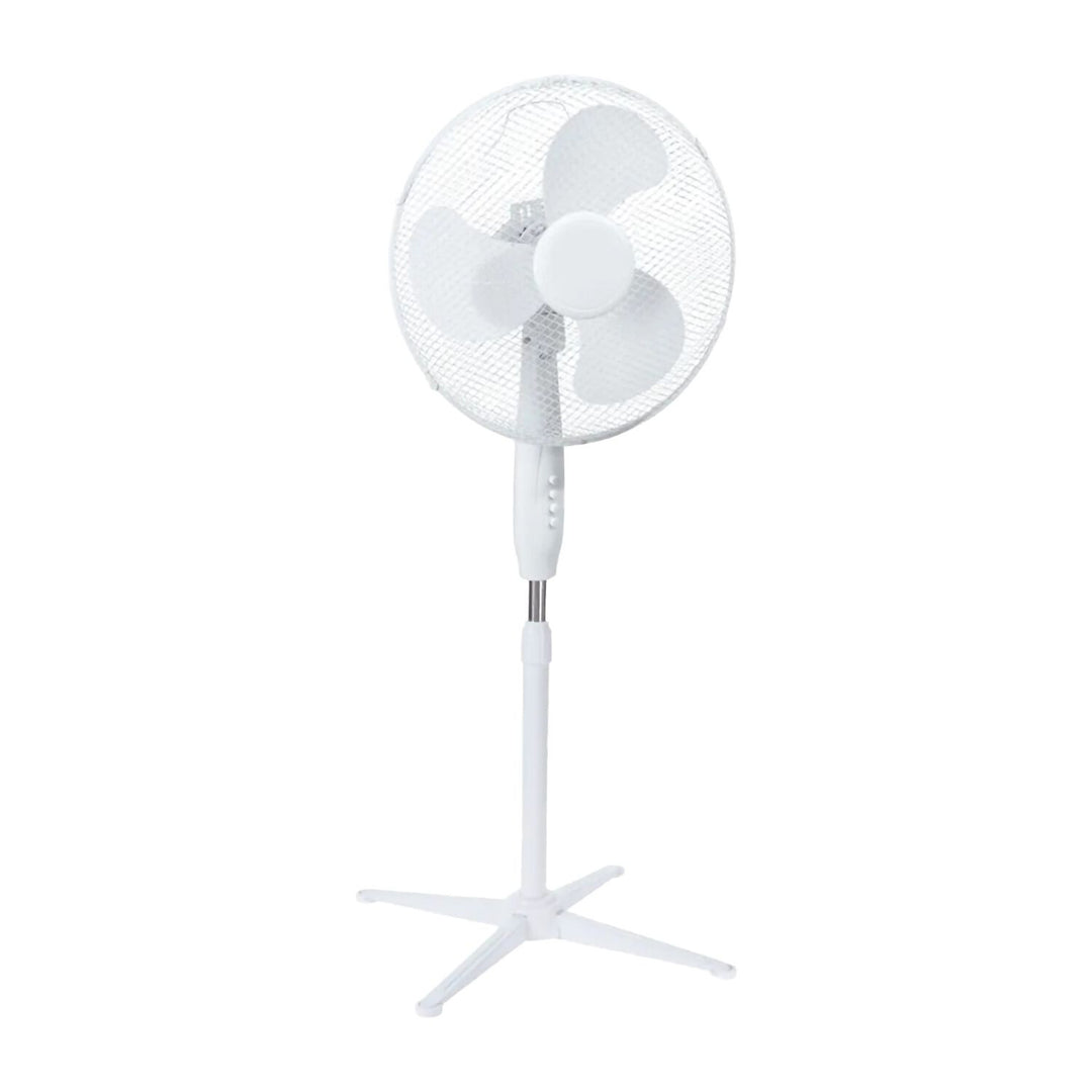 Ventilateur sur pied Extralink, couleur blanche, 3 pales, 3 vitesses, puissance 45 W, inclinaison réglable, ESF-40D-WH