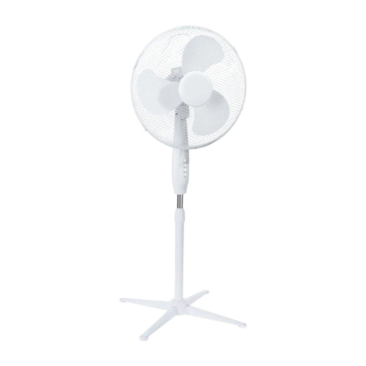 Ventilateur sur pied Extralink, couleur blanche, 3 pales, 3 vitesses, puissance 45 W, inclinaison réglable, ESF-40D-WH