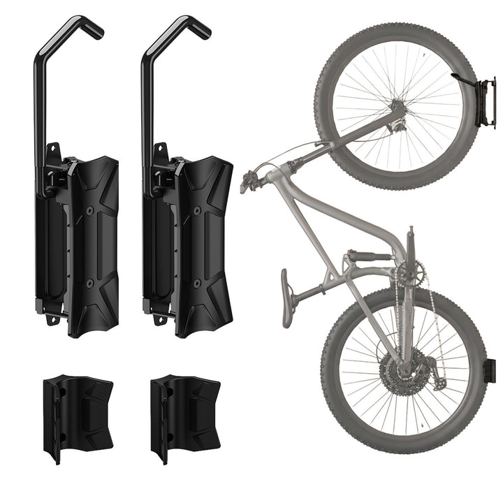 Support mural pour vélos Maclean, charge maximale de 35 kg, angle d'inclinaison réglable, acier, MC-171, lot de 2