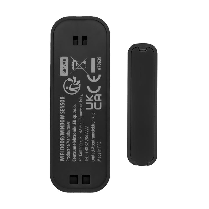 GB479 B Contacteur sans fil / capteur d'ouverture Wi-Fi GreenBlue, Android/iOS, pour portes / fenêtres, 3,0 V CC, LR03x2, GB479 B + 2 piles R-03 LR03 AAA alcalines Varta Industrial 4003