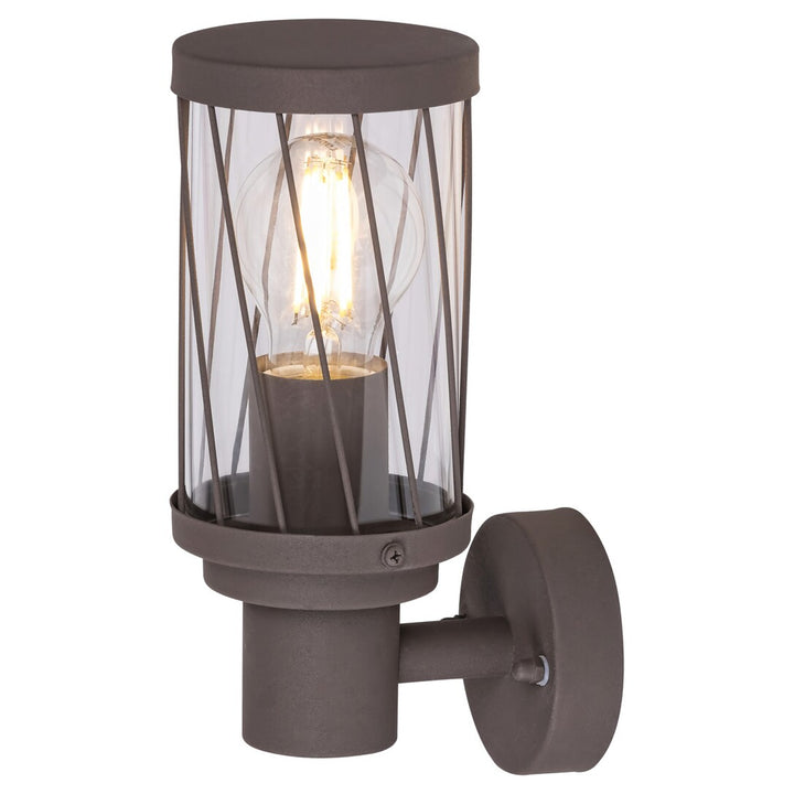Applique murale d'extérieur Rabalux Budapest, IP44, couleur marron, culot E27, 40 W max., 8888