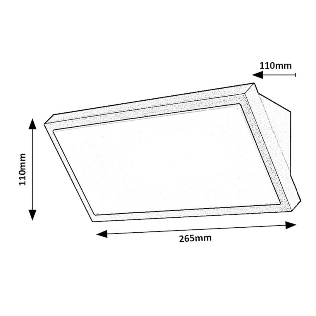 Lampe Rabalux Rapla2 LED 18 W, noire, IP65, classe énergétique F, réglage de la température de couleur : 2 700, 4 000, 6 500 K, 77150