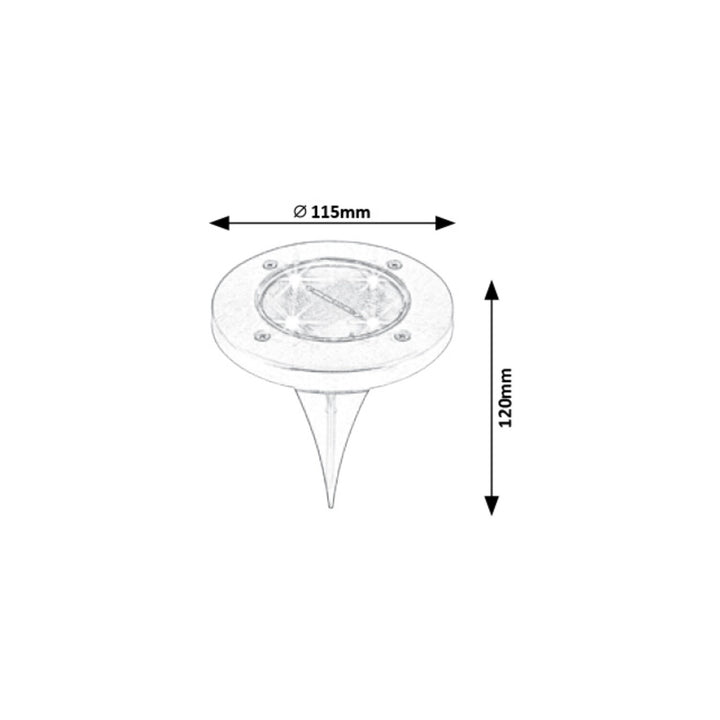Lampe solaire de jardin Rabalux Dannet, IP44, couleur chrome satiné, 7975