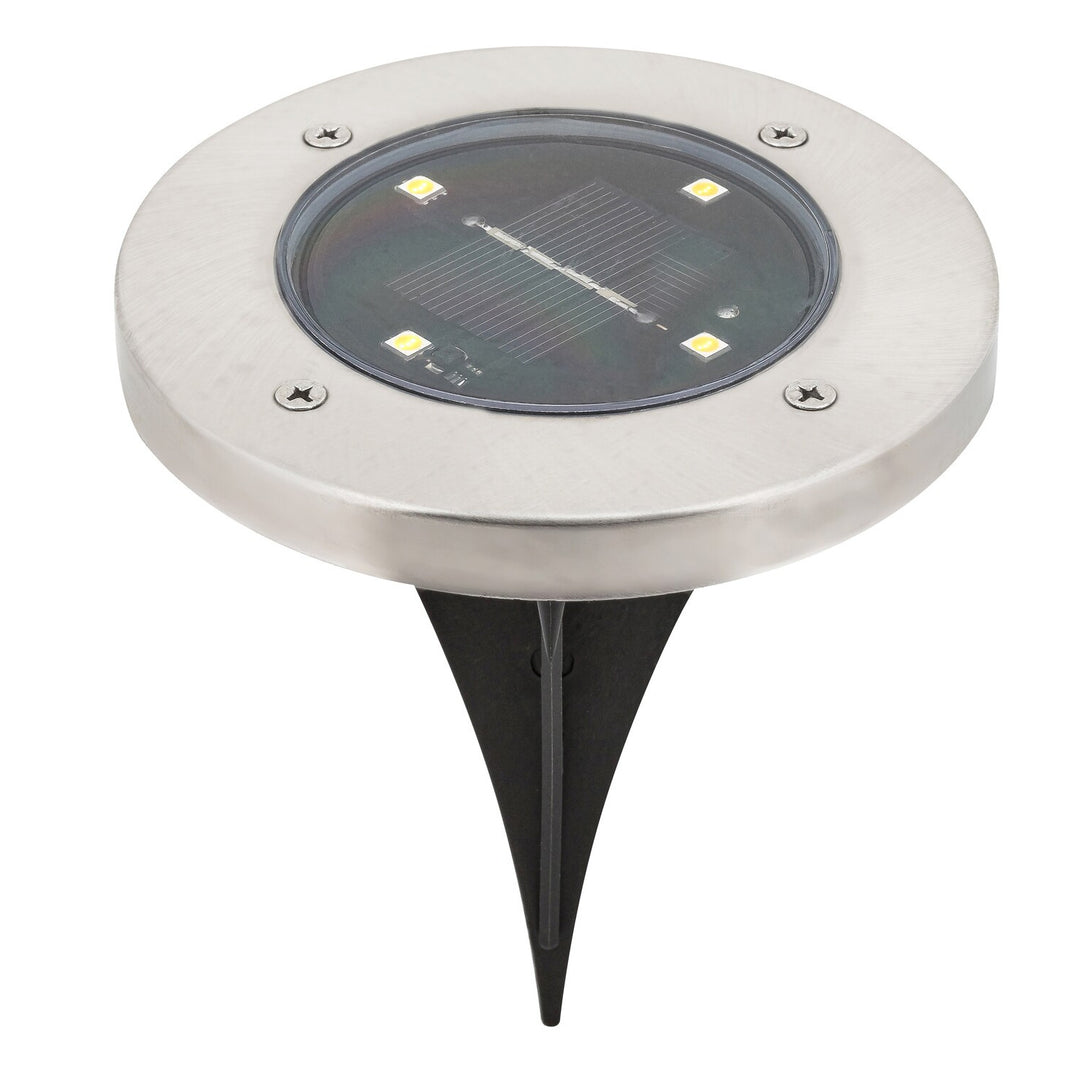 Lampe solaire de jardin Rabalux Dannet, IP44, couleur chrome satiné, 7975