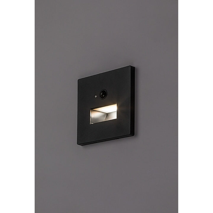 Lampe Lunca LED 1 W IP20 noire 3000, 4500, 6500 K, détecteur de mouvement, détecteur de luminosité, 77197