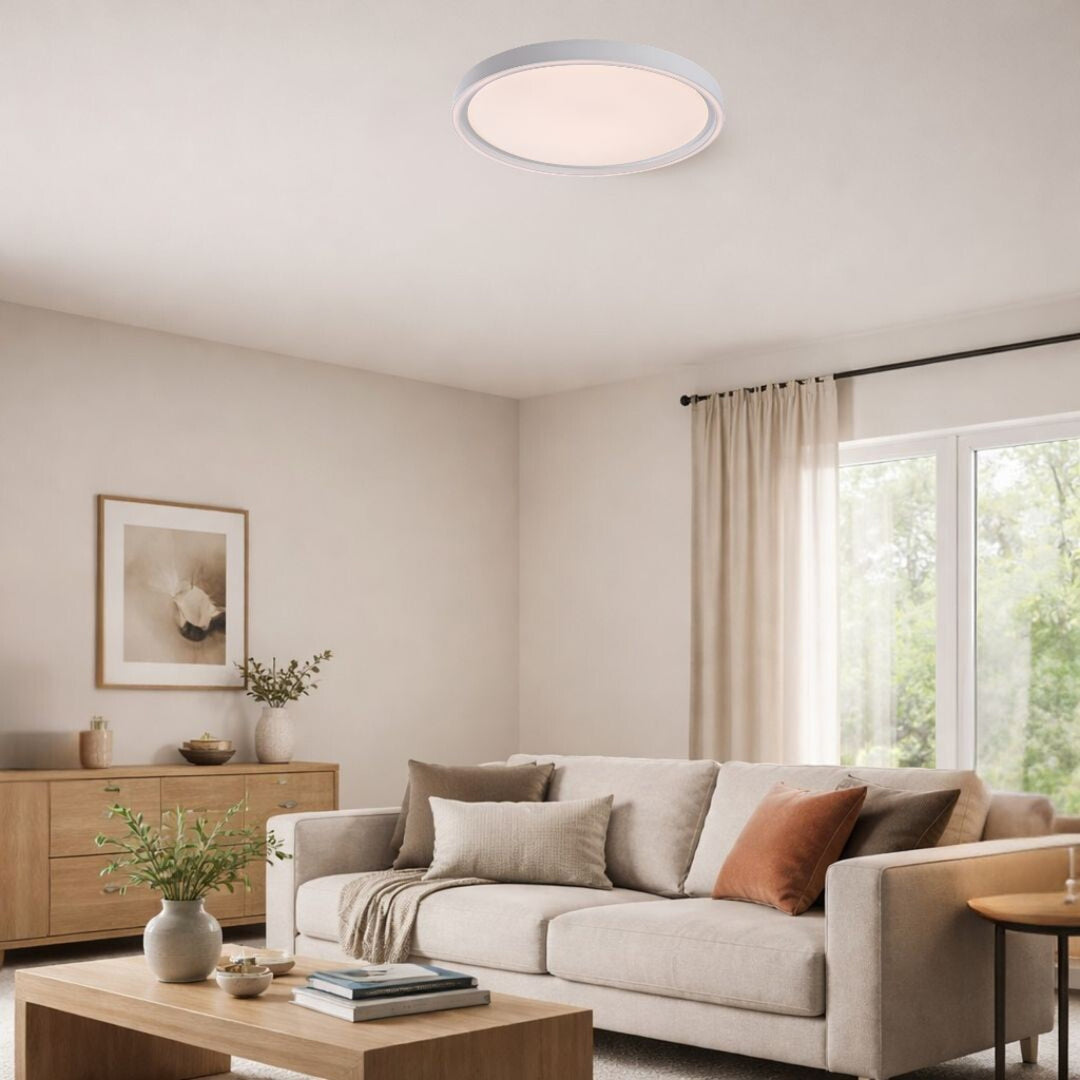 Plafonnier Rabalux Zerina, 31 W, IP40, blanc, 3 000-6 500 K, fonction mémoire, avec télécommande, fonction minuterie, effet veilleuse, 75086