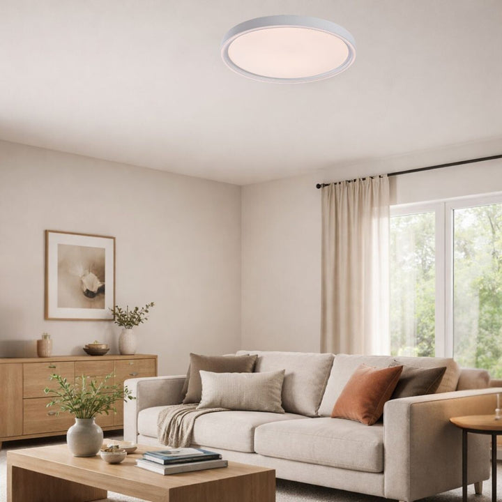 Plafonnier Rabalux Zerina, 54 W, IP40, blanc, 3 000-6 500 K, fonction mémoire, avec télécommande, fonction minuterie, effet veilleuse, 75087