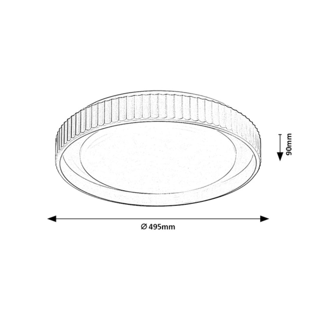 Lampe Pastello LED 48 W IP20 gris-beige 3 000-6 500 K, fonction mémoire avec télécommande, fonction minuterie, effet veilleuse, 71345
