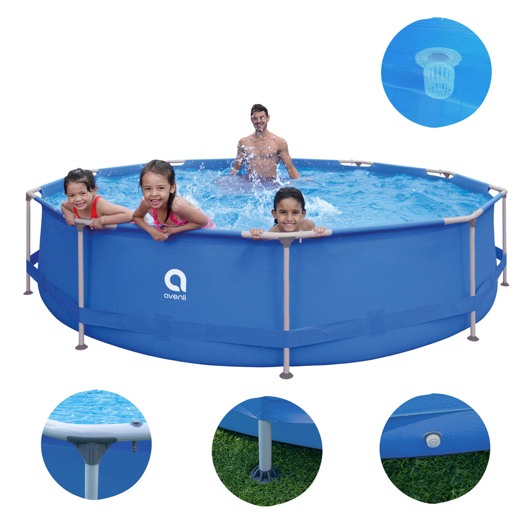 Piscine hors sol AVENLI ronde 366 x 76, ensemble d'une capacité de 6 125 l