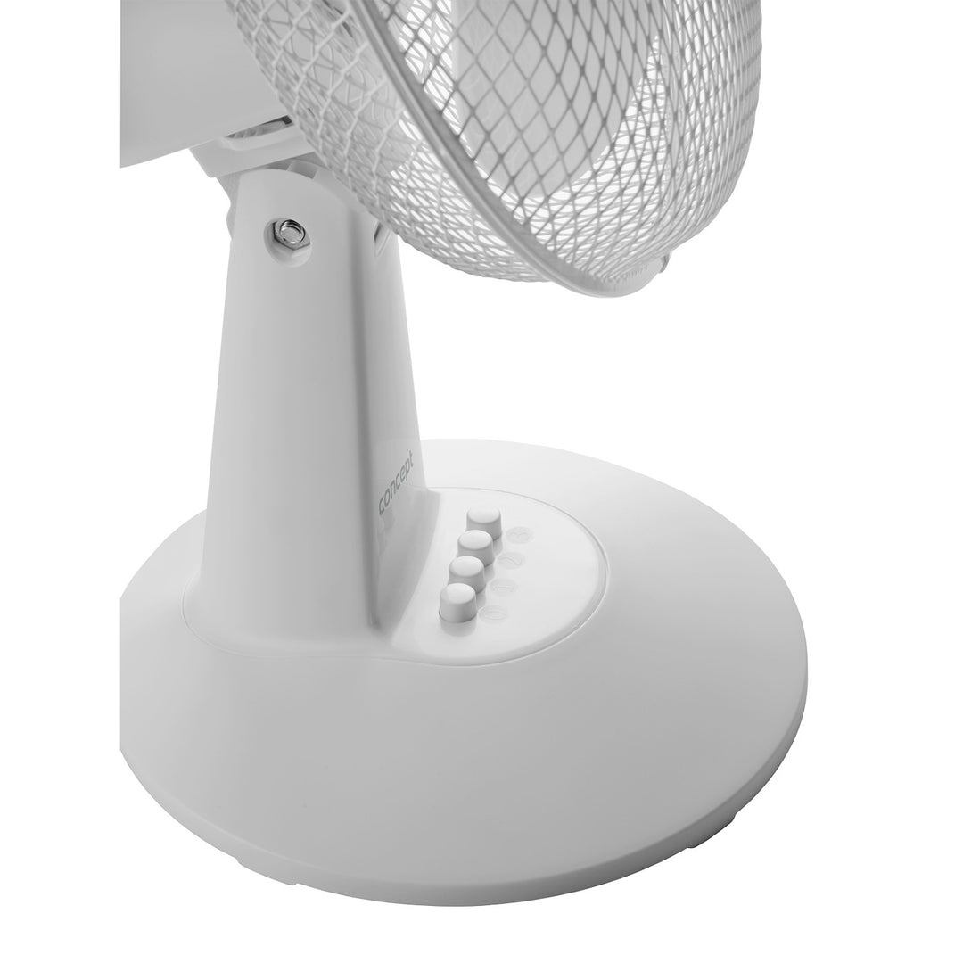 Ventilateur de bureau Concept, couleur blanche, 3 vitesses, oscillation, fonctionnement silencieux, inclinaison réglable, VS5040