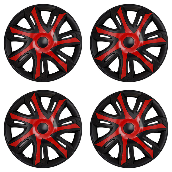Enjoliveurs universels 14 pouces NRM N-Power rouge/noir, lot de 4