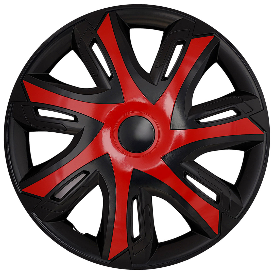 Enjoliveurs universels 15 pouces NRM N-Power rouge/noir, lot de 4