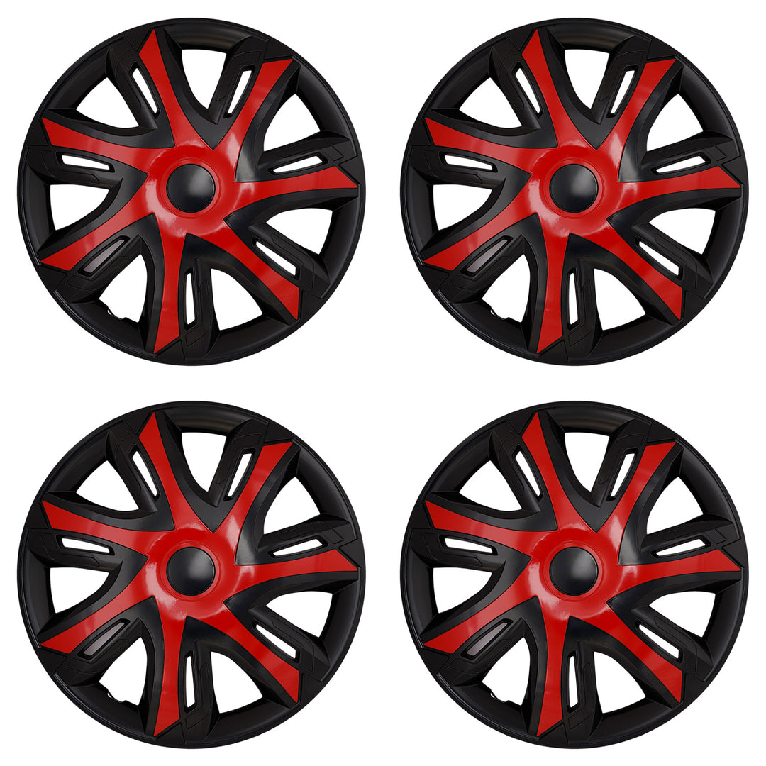 Enjoliveurs universels 16 pouces NRM N-Power rouge/noir, lot de 4