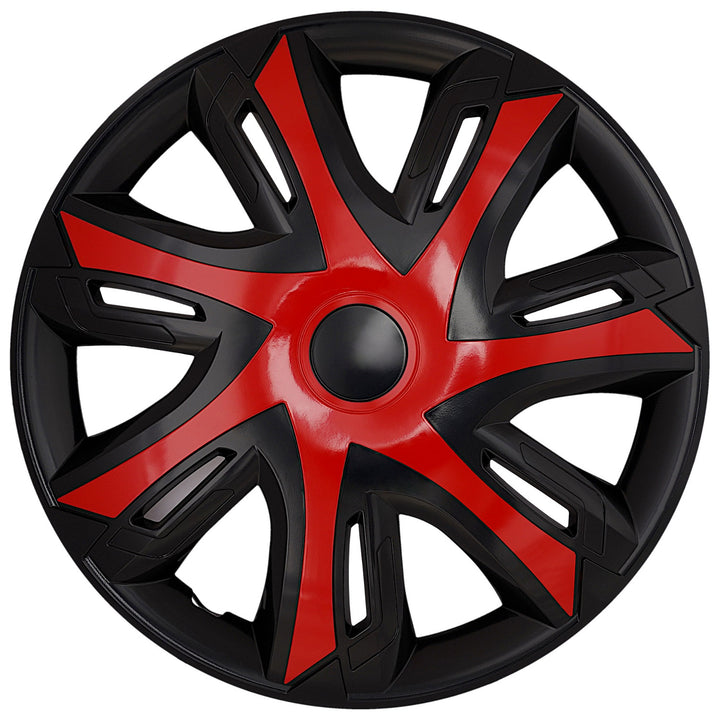 Enjoliveurs universels 16 pouces NRM N-Power rouge/noir, lot de 4