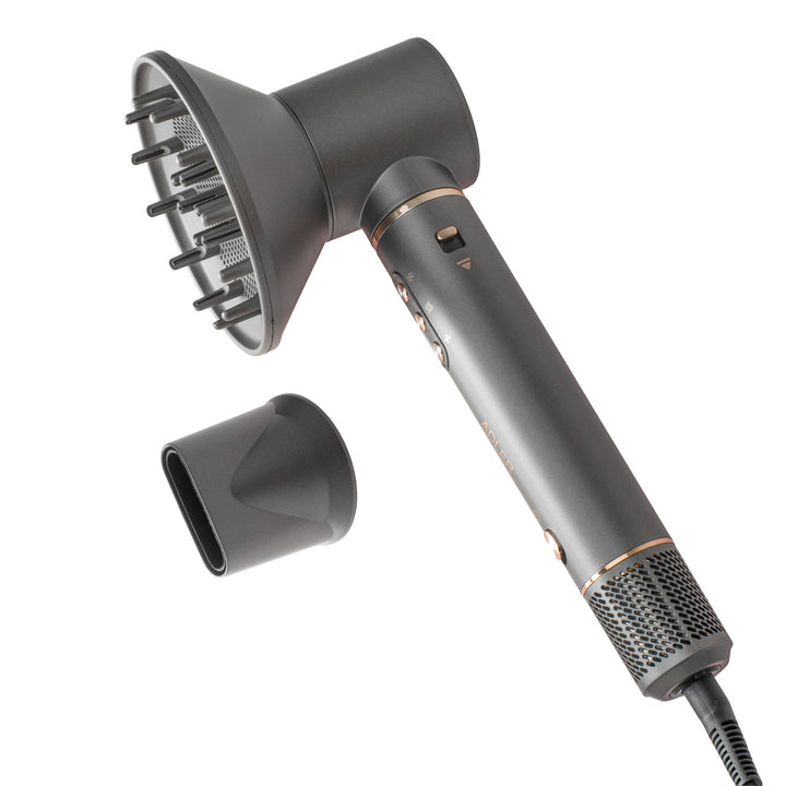 Sèche-cheveux et fer à boucler 7 en 1 - 7 embouts, ionisation, air froid, 3 températures, 3 vitesses, étui de voyage, AD 2030, Adler