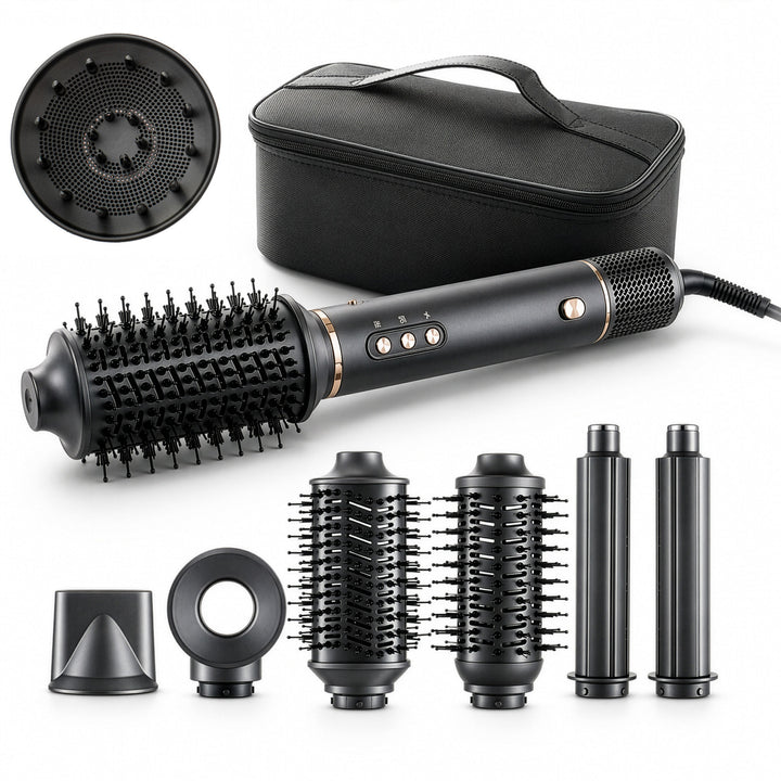 Sèche-cheveux et fer à boucler 7 en 1 - 7 embouts, ionisation, air froid, 3 températures, 3 vitesses, étui de voyage, AD 2030, Adler