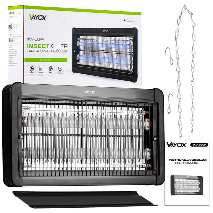 Lampe anti-insectes pour moustiques, mouches et papillons de nuit, piège électrique, UV, 30 W, Vayox